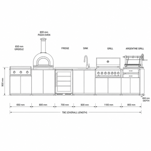 Cuisine <span class=keywords><strong>barbecue</strong></span> extérieure  et station de grill pour villas Four électrique encastré sur mesure et gril <span class=keywords><strong>en</strong></span> acier inoxydable - Product Image 5