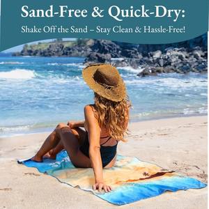 बादल भूमि आधुनिक त्वरित शुष्क रेत मुक्त माइक्रोफाइबर समुद्र तट तौलिया के लिए जेब हल्के पोर्टेबल के साथ जेब हल्के पोर्टेबल के साथ - Product Image 3
