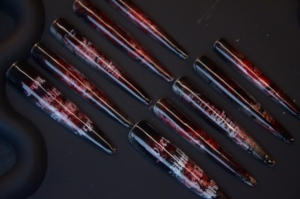 <span class=keywords><strong>Ongles</strong></span> longs à presser faits main de haute qualité, motif dessin animé français, Halloween Horreur Rouge Noir ABS, couvrance totale, avec colle pour les doigts - Product Image 6