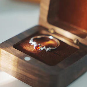 精致925纯银宝石宝石戒指红色个性化订婚承诺周年戒指给她的礼物 - Product Image 6