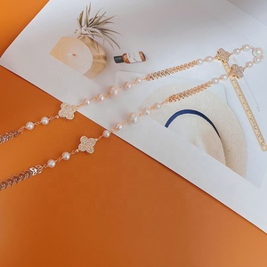 2025 moda 14K chapado en oro trébol de cuatro hojas collar de cuentas barrocas de agua dulce naturales para niñas de moda - Product Image 5