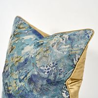 45*45cm bleu or tache Jacquard Polyester taie d'oreiller luxe confort décoratif housse de coussin avec passepoil
