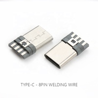 TYPE-C 8핀 수형 납땜 커넥터 PCB용 USB C 타입 수 커넥터