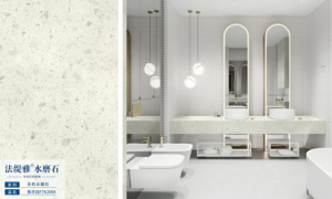 Plans de toilette de salle de bain en <span class=keywords><strong>marbre</strong></span> beige artificiel de conception moderne Lisheng, grande dalle avec garantie de 5 ans pour une utilisation hôtelière - Product Image 6