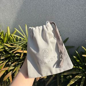 ถุงผ้าฝ้ายรีไซเคิลสีสันสดใสเป็นมิตรกับสิ่งแวดล้อมพร้อมเชือกผูกแบบมีโลโก้สั่งทำได้ - Product Image 4