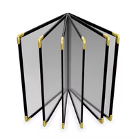 Carpeta Portamenús Personalizable Tamaño A4, 8 Vistas, Madera y Cuero Sintético, Marca V-ding Modelo VD-786, para Hoteles