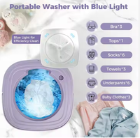 Mini Lave-linge Portable Entièrement Automatique à Chargement Frontal Électrique Alimentation Manuelle Usage Domestique Prise US Boîtier en Plastique