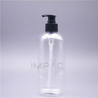 Emballage transparent pour savon liquide et lotion cosmétique avec pompe distributrice noire pour désinfectant pour les mains