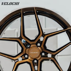 Jantes de voiture concaves en alliage personnalisé forgé monobloc en bronze brossé pour BMW Ferrari Audi 16-26 pouces 5x120 5x130 5x114.3 - Product Image 5