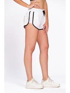 Shorts Deportivos Blancos de Licra para Mujer, Marca Munns & Mars, Elásticos, para Entrenamiento, Running, Gimnasio, Yoga y Fitness - Product Image 1