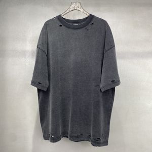 Thiết Kế Mới T-Shirt 275G Cổ Điển Làm Cũ Cắt Phá hoại Rửa Áo Thun Nam Bán Buôn Tùy Chỉnh T Áo Sơ Mi - Product Image 1