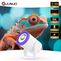 Projecteur LCD portable JUNUO TURN1 avec Android 14, 200 lumens, prise en charge 720P, décodage 4K, projecteur de cinéma maison intelligent