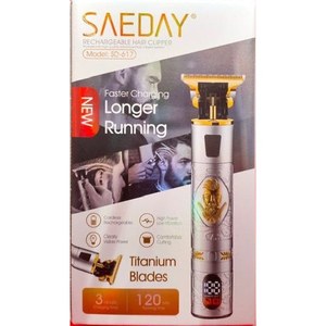 Cortadora de Pelo Recargable Saeday Modelo SD 617 con Cuchillas de Titanio, Carga Rápida y Larga Duración para el Cuidado Personal Masculino - Product Image 1