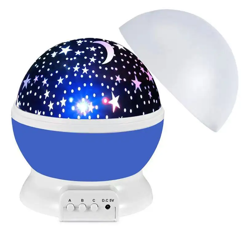 360 Graden Roterende 4 Led-lampen 9 Verlichting Kleur Veranderende Cosmos Star Sky Moon Master Projector Night Light Lamp Met usb Kabel