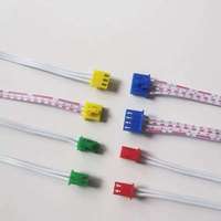 Konektor Kabel Elektronik XH 2.54mm Male Female Plug Socket Kabel Pita Datar Bergaris Merah-Putih Berlapis Timah Tembaga