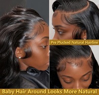 Cabello Humano Virgen 13x6 4 Transparente HD para Peluca Larga con Frente de Encaje Vietnamita 150% Doble Trama Pre-Desplumada con Cutícula Alineada
