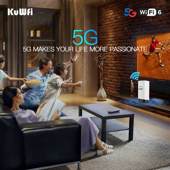 5G Router with Wi-Fi 6, 4.6gbps Speed, and Modem Function