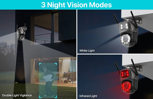 2 ống kính IP66 không thấm nước 2 cách âm thanh di động 2 + 2MP Giám sát từ xa Wifi Camera an ninh nhà - Product Image 4