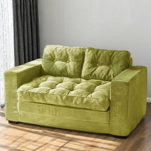 Divano letto convertibile in velluto a coste con ciuffo reclinabile in schiuma di riempimento in stile fattoria divano <span class=keywords><strong>da</strong></span> pavimento per magazzino domestico minimalista - Product Image 1