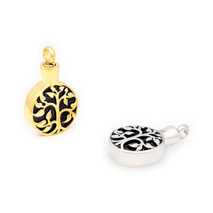 Gioielli commemorativi personalizzati di alta qualità per ceneri collana con urna albero della vita in acciaio inossidabile placcato oro Non appannato - Product Image 3