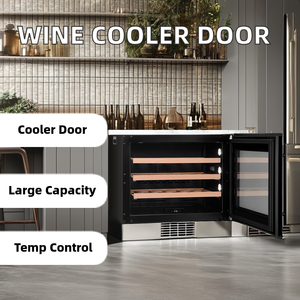 Vitrine à vin porte ventilateur de température électronique vin français ventilateur personnalisé refroidissement 100 cave à vin argent acier inoxydable - Product Image 2