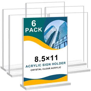 Tùy chỉnh t Hình Acrylic giữ dấu rõ ràng hai mặt bàn đứng 8.5x11 acrylic đơn chủ sở hữu