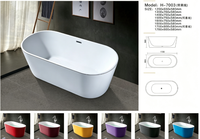 Modern Ayaklı Oval 1700mm Beyaz Akrilik Çevre Dostu Küvet L7206 Model Derin Yıkanma Villası Otel Ev Banyosu 3 Yıl Garantili