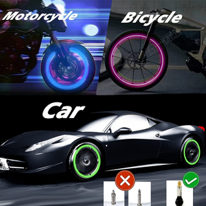Lot de 4 capuchons universels pour roues de moto et de voiture, protection fluorescente pour valves de pneus en ABS - Product Image 5