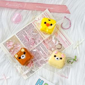 Custom Fidget Toy-Food-Grade Silicone Bear Cube <b>Keychain</b> - Stress-Relief Squeezable Toy, Bag Charm-Mochi Toy - Product Image 3