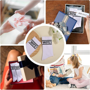 Cotton Breathable White Bridal <strong>Bridesmaid</strong> Wedding <strong>Socks</strong> Comfortable Casual <strong>Socks</strong> Wife Gifts for Newlywed Couple - Product Image 3