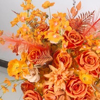 Nieuwe aanwinst: Oranje zijden kunstbloemenbal voor bruiloftsceremonie, zaaldecoratie, gangdecoratie, tafelarrangement