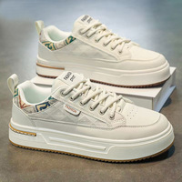 Chaussures Blanches Homme 2026 Nouvelle Collection Printemps Baskets Légères Décontractées Rétro Sport Respirantes Tendance Tige en PU Style Mode Avant-Gardiste