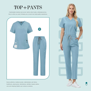 Ensemble de blouses d'allaitement respirantes avec logo personnalisé uniformes médicaux en spandex pour hommes et femmes uniformes de travail pour hôpitaux et salons dentaires OEM - Product Image 4