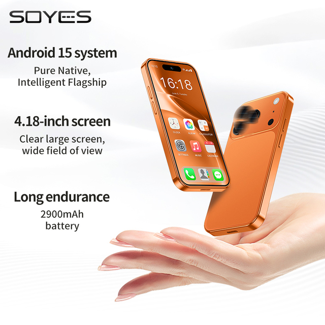 2026 New Top Version XS19Max Compact Phone 4.18inch 6G+128G Android 15.0 Octa Core Dual SIM 20MP Global 4G Mini Cell Phone