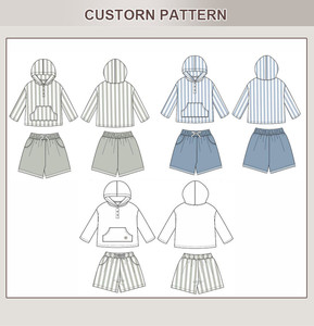 Conjunto de Roupa Infantil de Algodão Orgânico Confortável e da Última Moda para Meninos e Meninas com Manga Longa e Shorts - Product Image 3