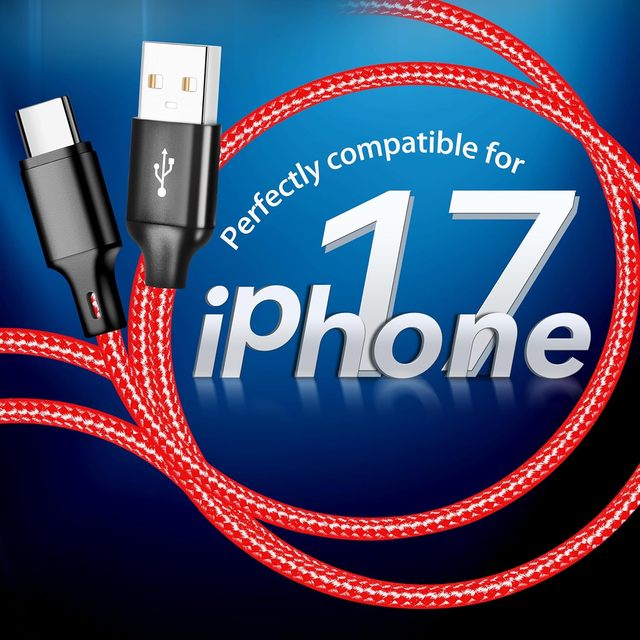 Nylon Braided USB a to USB C Charging Cable Fast Charge Type C Cord Perfect Compatible with iPhone 17 Samsung Android Cell Phone