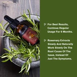 Label pribadi Minyak Rosemary herbal organik Ayurveda herbal pertumbuhan rambut wanita hitam minyak pengikat