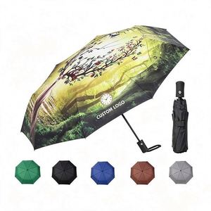 Parapluie pliant élégant et moderne, résistant à l'eau, avec poignée ergonomique, format voyage, ouverture manuelle, logo personnalisé, cadeau publicitaire - Product Image 1