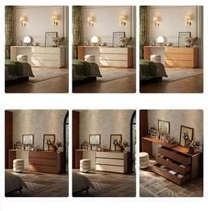 XHA Midcentury Modern Solid Wood <b>Makeup</b> <b>Vanity</b> With Storage Drawers And Mirror For Bedroom - Product Image 6