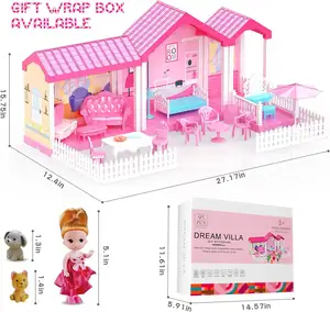Top-Geschenk Puppenspielzeug Mädchen-Spielzeug Traumspielhaus mit Möbeln und Zubehör