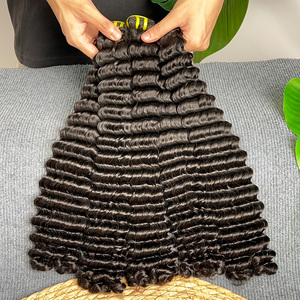 Bán buôn 100% tự nhiên Việt Nam tóc con người Trinh Nữ lớp biểu bì phù hợp tóc thô bó sâu sóng tóc con người dệt mở rộng - Product Image 3
