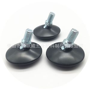 Furniture <b>Leg</b> 38mm Diameter Stainless Steel Black Paint <b>Adjustable</b> Height Chair <b>Table</b> Pad - Product Image 1