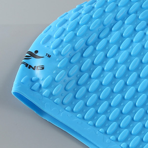 หมวกว่ายน้ำซิลิโคนทรงหยดน้ำตาเนื้อละเอียดปกป้องหูสำหรับผู้ใหญ่และหญิง M011สีทึบ - Product Image 1