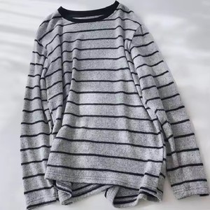 Camiseta de manga larga a rayas cepilladas <span class=keywords><strong>LEA</strong></span> Mama para mujer, ideal para otoño e invierno, con base que realza la figura. - Product Image 2