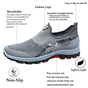 Zapatos Casuales Transpirables de Malla Tejida Sin Cordones para Hombre, Decoraciones Laterales de Animales y Letras, Zapatos Deportivos de Moda para Correr y Caminar - Product Image 5