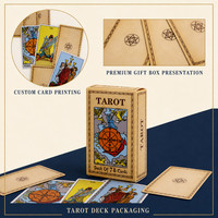 Jeu de cartes de tarot personnalisées avec des illustrations colorées et une boîte en papier pour les jeux de divination, les cadeaux et les collectionneurs