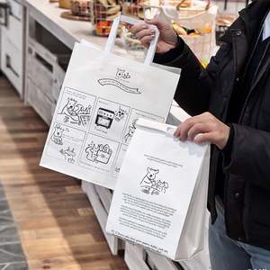 Custom Logo Printed Eco-Friendly Disposable Recyclable Kraft Paper <b>Bags</b> for Baking Takeaway Food Packaging - Product Image 3