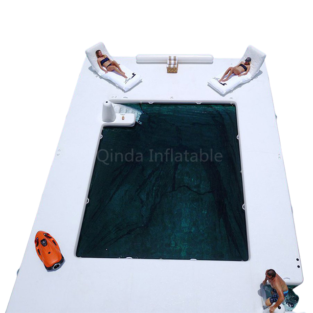 Large Foldable Inflatable Yacht Floating Ocean Sea Swimming Pool With Anti Jellyfish Net