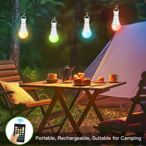 Ampoules LED <span class=keywords><strong>E27</strong></span> rechargeables en gros, ampoule d'urgence RGB moderne à bouton, dimmable 7W 3CCT, blanc intelligent pour chambre et salon - Product Image 6