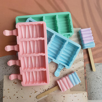Moule à glaces flexible en silicone alimentaire durable, sans BPA, 4 cavités, pour la fabrication de glaces maison, avec logo personnalisé